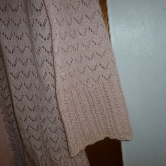 Womens Victoria Secret Mohair Wool Blend Pink Sweater Coat Long Cardigan M Mediu - Picture 5 of 8